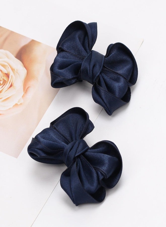 Zolyco Tiny 3 Inch Hair Clips Double Bow - Cute Lined Boutique Alligator Hairpin for Girls, Toddlers, and Little Teens - Kids Barrettes Set of 2 Small Stylish - Image 5